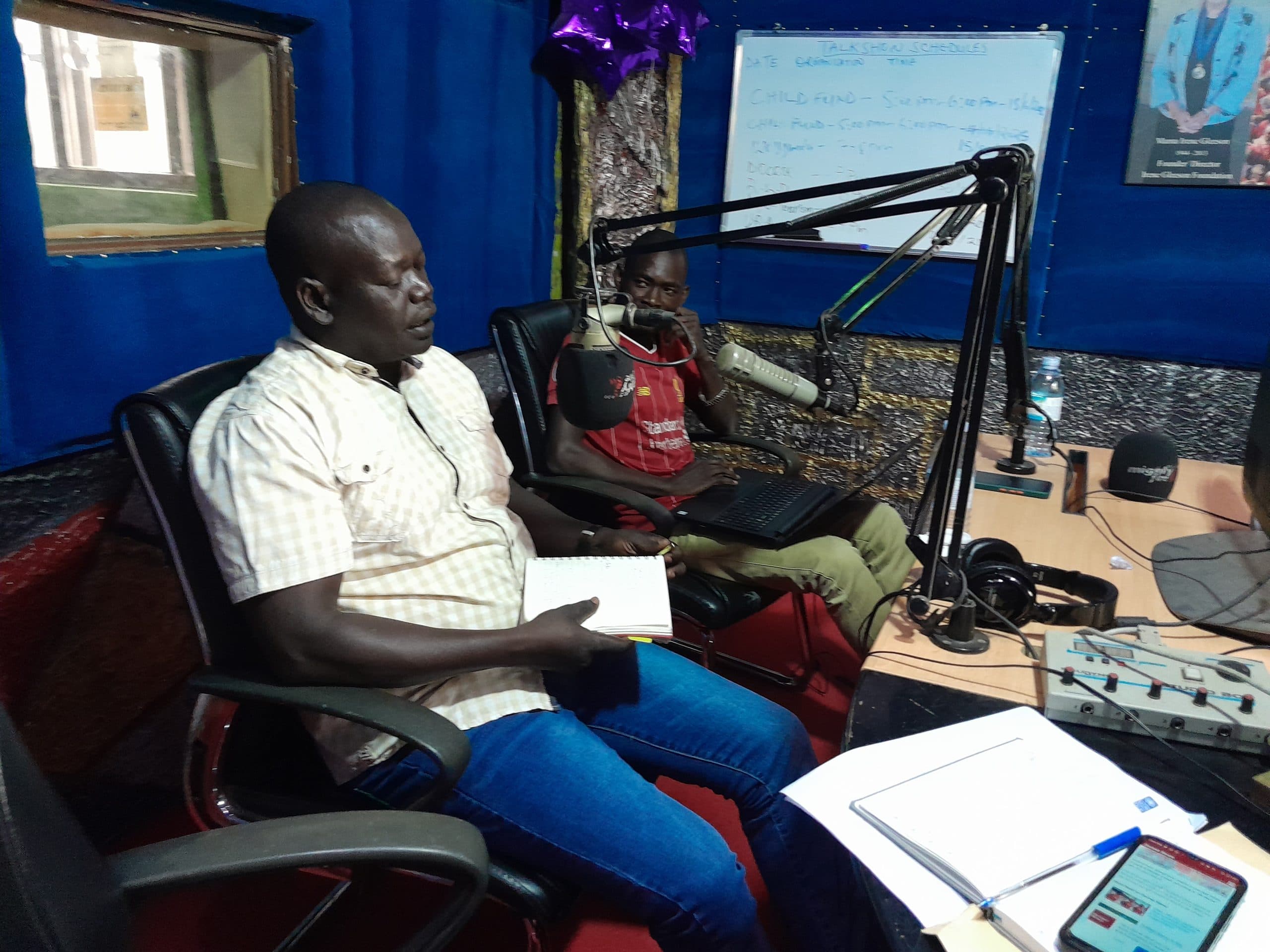 The ED attending a Mighty Gang Radio talk show at Mighty FM on management of rampant land conflicts in the sub region.
